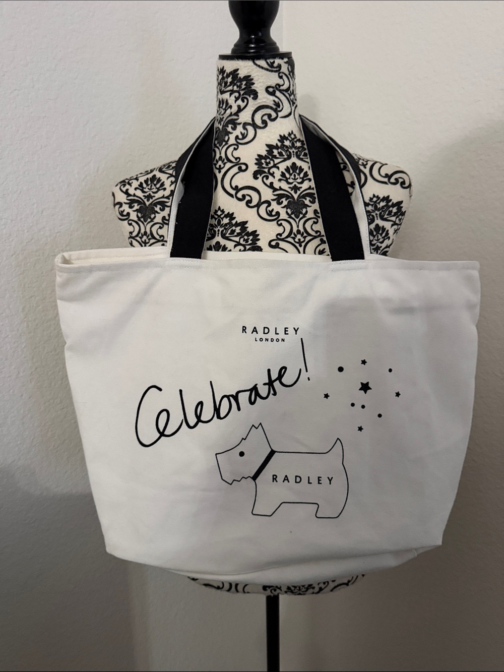 Radley London White "Celebrate" Canvas Tote Bag